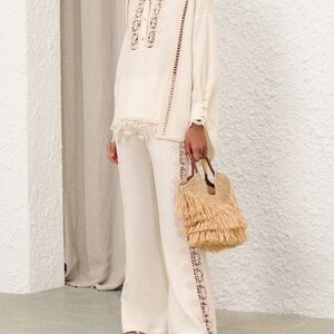 Zimmermann Cream Flare Pants